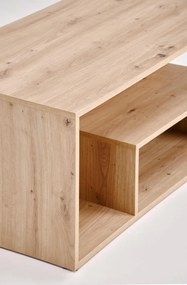 Prostokątna ława dąb artisan do salonu z półką 90/51/43 IVA