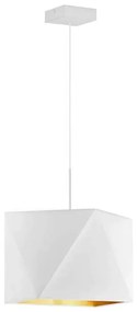 Geometryczna lampa wisząca z białym stelażem - T3-F44