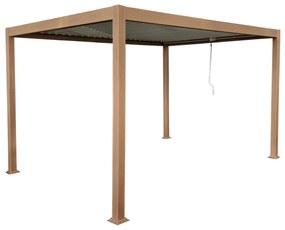 Pergola bioklimatyczna wolnostojąca z otwieranym dachem - 12 m² - naturalny ciemny - AMALFI