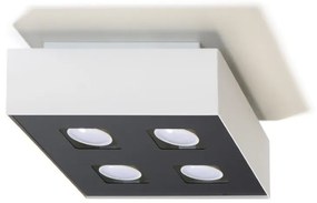 Biała lampa sufitowa z metalowym kloszem 24x24 cm Hydra – Nice Lamps