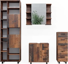 Zestaw mebli łazienkowych rustykalny dąb 60x33x60 ilias