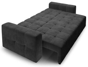 Ciemnoszara aksamitna rozkładana sofa Milo Casa Luca