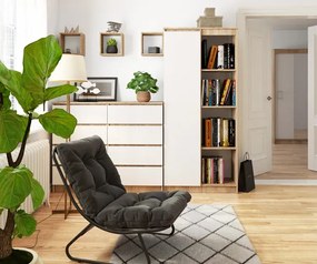 Regał biurowy zamykany z półkami dąb sonoma + biały B8-E59