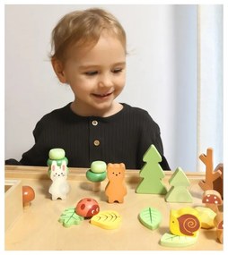 Tooky toy zestaw leśny układanka w stosy klocki figurki