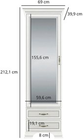 Regał z lustrem i 2 szufladami fineline crema Z3-P01