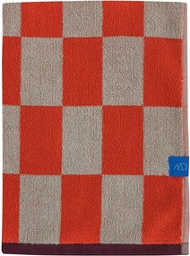 Pomarańczowo-beżowy ręcznik kąpielowy z bawełny organicznej frotte 70x133 cm Retro – Mette Ditmer Denmark