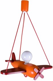 Czerwona lampa wisząca samolot do pokoju dziecka - S201-Velori