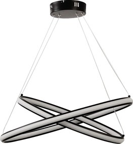Lampa wisząca LED - szer. 60 x wys. 105 cm - Czarny matowy - AMASU