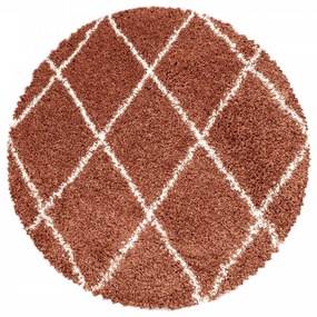 Dywan shaggy Alvor kratka ceglany 80 cm x 80 cm koło