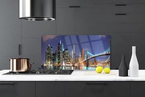 Panel Kuchenny Wieczorne Światła Nad Mostem