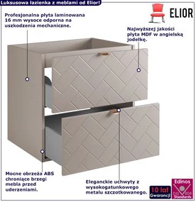 Beżowa szafka pod umywalkę z szufladami 60 cm kaszmir Horizonte 6X