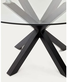 Czarny okrągły stół ze szklanym blatem ø 150 cm Argo – Kave Home