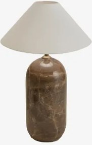 Lampa Stołowa Z Naturalnego Kamienia Yalvira Brązowy Marmur Emperador & Biały Matowy Ø35 Cm - ↑15 Cm Graciela - Sklum