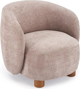 Beżowy drewniany fotel wypoczynkowy do salonu F6-T59