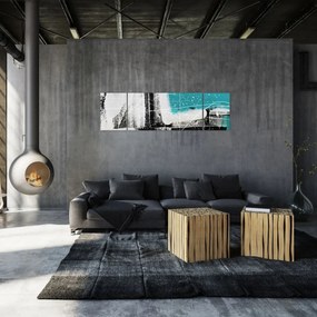 Obraz - Turkusowa abstrakcja (170x50 cm)