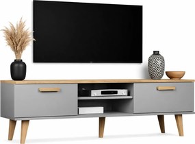 Szafka pod telewizor na nóżkach szary + hikora D3-B03