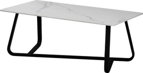 Stolik kawowy - ceramiczny - biało-złoty - SORAL