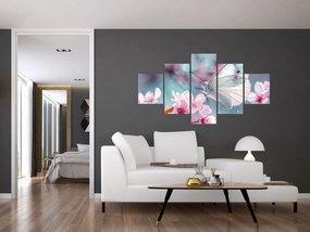 Obraz - Motyl na drzewie wiśni (125x70 cm)