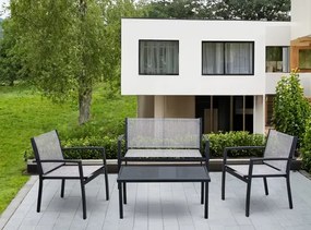 4 elementowy szary zestaw mebli do ogrodu K2-M93