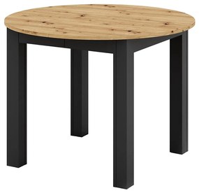 Rozkładany stół jadalny WILY dąb artisan/czarny