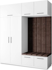 Masseno Garderoba REMA 200/240/60 cm Nowoczesna Szafa do Przedpokoju Biała, MONOLITH 29 (Brązowy)