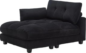 Sofa 1-osobowa z podłokietnikami - Sofa relaksacyjna z 2 uchwytami na kubki i kieszeniami bocznymi - czarny sztruks