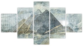 Obraz - Piramidy w niebieskim filtrze (125x70 cm)