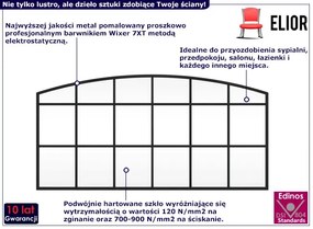 Lustro ścienne w czarnej metalowej ramie Terioso