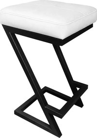 Hoker ZETA krzesło barowe Loft podstawa metalowa : Kolor Stelaża - Czarny , Kolor tkaniny - EKO-SKÓRA - 10D, Typ tkaniny - Eko-skóra