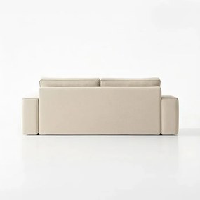 Sofa z Funkcją Spania CAMELIA Kremowa Boucle Japandi