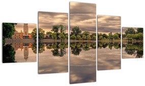 Obraz jeziora i drzew (125x70 cm)