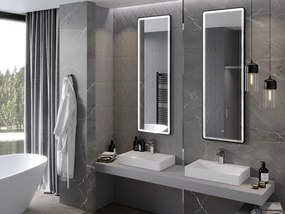 Mexen Coro lustro łazienkowe podświetlane 50 x 150 cm, LED 6000K, antypara, rama czarna - 9817-050-150-611-70