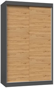Szafa z drzwiami przesuwnymi antracyt + dąb artisan 120 cm A9-L69