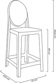 Designerski hoker transparentny z tworzywa sztucznego Victoria 65