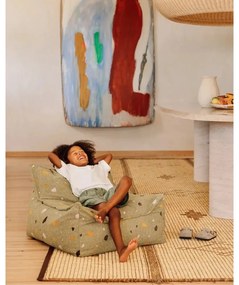 Zielony dziecięcy worek do siedzenia z materiału bouclé/z tkaniny szenilowej Terrazzo Chair – Wigiwama