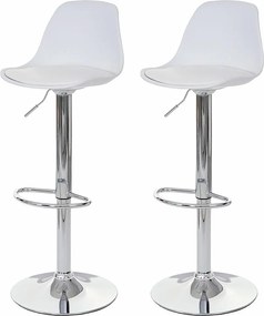 Stołek barowy MCW-B14 (zestaw 2 szt.),  biały