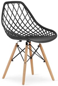 Zestaw czarnych ergonomicznych krzeseł 4 szt. - Omas 3S