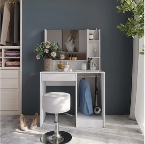 Stół toaletowy biały/biały wysoki połysk 89.8x50.1x76 sherry