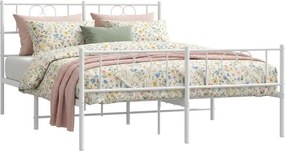 Białe metalowe łóżko małżeńskie 160x200 cm S7-L15