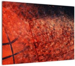 Obraz na szkle - Piłka do koszykówki (70x50 cm)