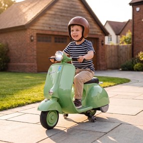 AIYAPLAY Elektryczny motocykl dla dzieci 6 V z kółkami podporowymi, akumulatorem litowym, Softstart, muzyką, USB, reflektorem, klaksonem | Aosom PL