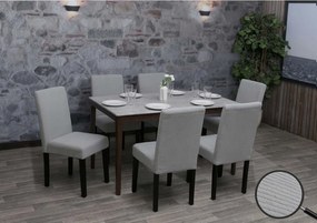 Krzesło do jadalni Littau Cord (zestaw 6 sztuk),  jasnoszary, ciemne nogi