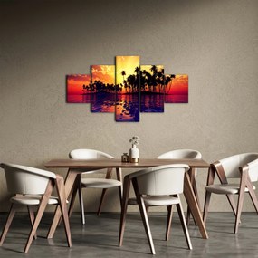 Obraz wyspy o zachodzie słońca (125x70 cm)