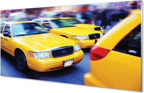 Panel szklany do Kuchni Żółta Taksówka w Mieście