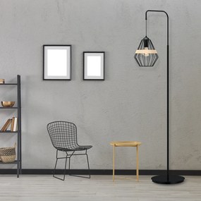 Lampa stojąca, loftowa, druciany CLIFF BLACK 1xE27