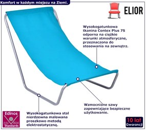 Niebieski składany leżak plażowy, turystyczny L8-P19