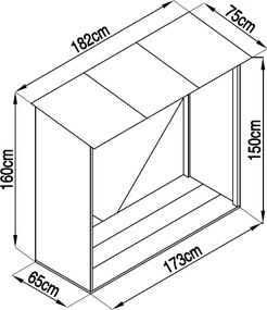 WC-A Drewutnia metalowa 182 x 75 x 160 cm