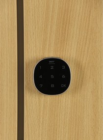 Szafka skrytkowa S1, 4 schowki, 1850 x 300 x 500 mm, zamek kodowy, drzwi laminowane, buk