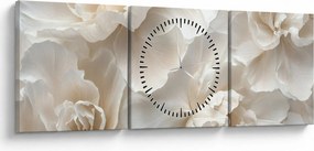 Obraz - Delikatne piwonie (z zegarem) (90x30 cm)