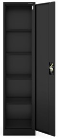 Biurowa szafa metalowa na akta ALEX, 450 x 1850 x 400 mm, czarna